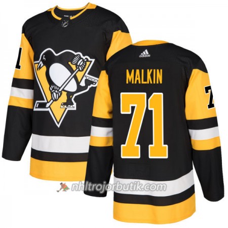 Män Ishockey Pittsburgh Penguins Tröja Evgeni Malkin 71 Adidas 2017-2018 Svart Authentic